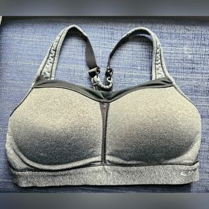 Champion C9 Duo Dry Sports Bra Heather Gray/Black Trim Padded Size 34D
